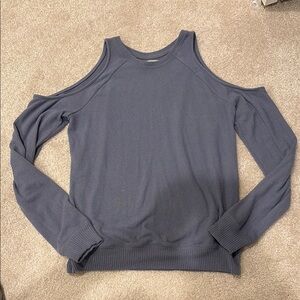 Abercrombie & Fitch Blue Cold Shoulder Sweater, Size S